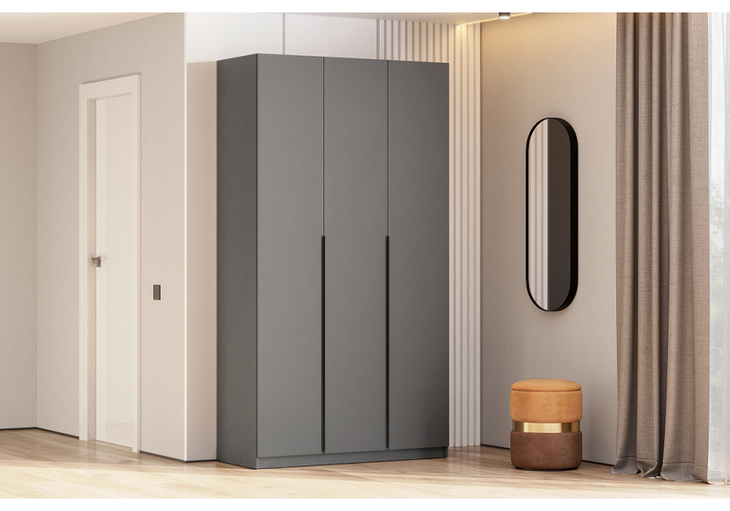 Шкаф, Даиго трехстворчатый графит серый