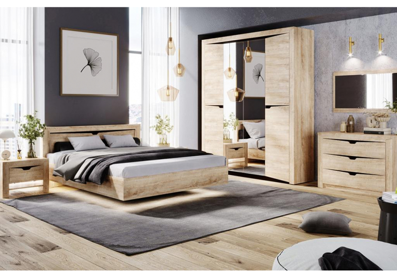 Кровать, Магантия 140х200 сПМ парящая дуб баррик