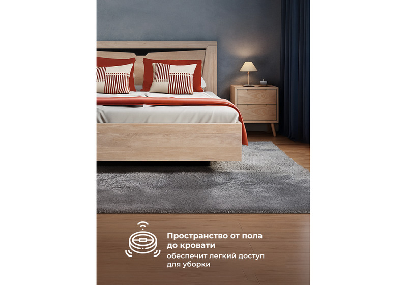 Кровать, Магантия 140х200 сПМ парящая дуб баррик