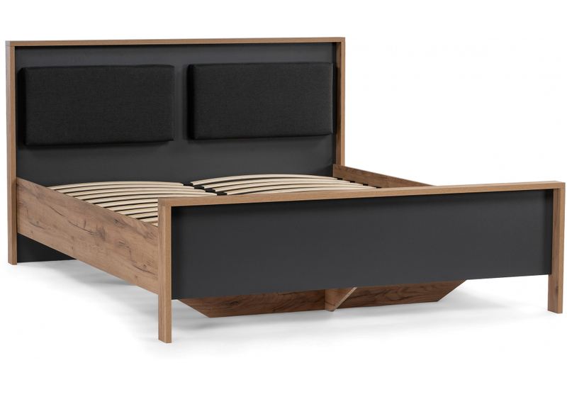 Кровать, Тхан 180х200 дуб крафт золотой / антрацит
