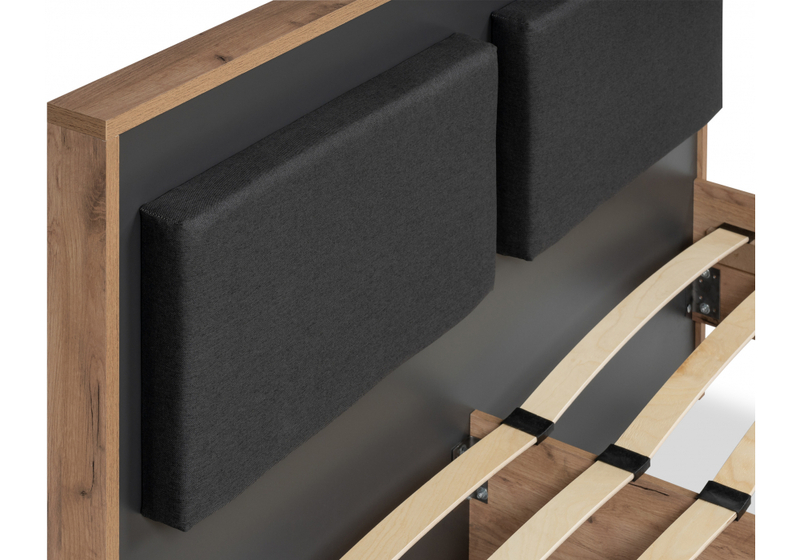 Кровать, Тхан 180х200 дуб крафт золотой / антрацит