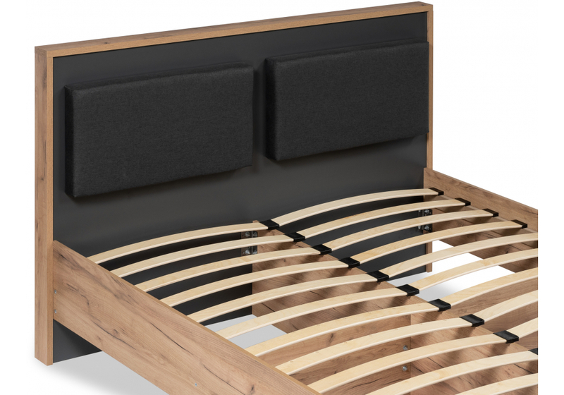 Кровать, Тхан 180х200 дуб крафт золотой / антрацит