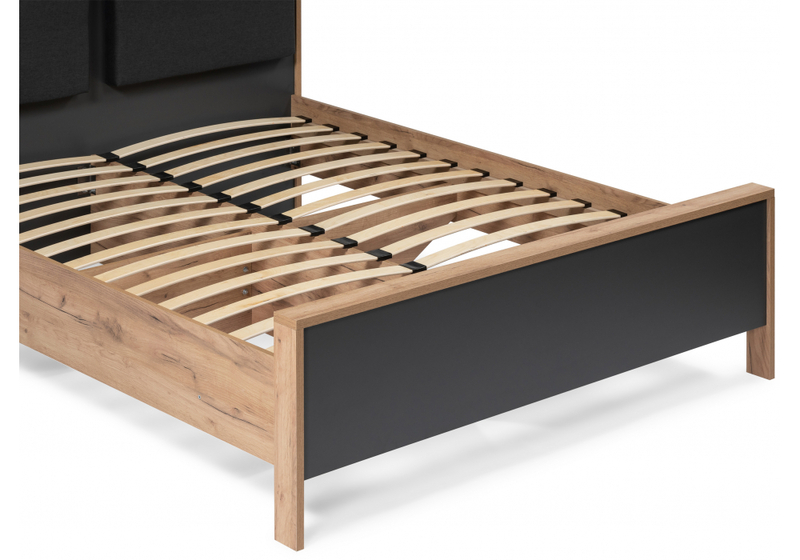 Кровать, Тхан 180х200 дуб крафт золотой / антрацит