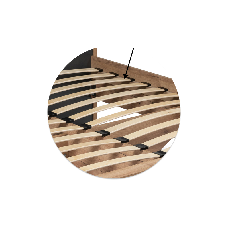 Кровать, Тхан 180х200 дуб крафт золотой / антрацит