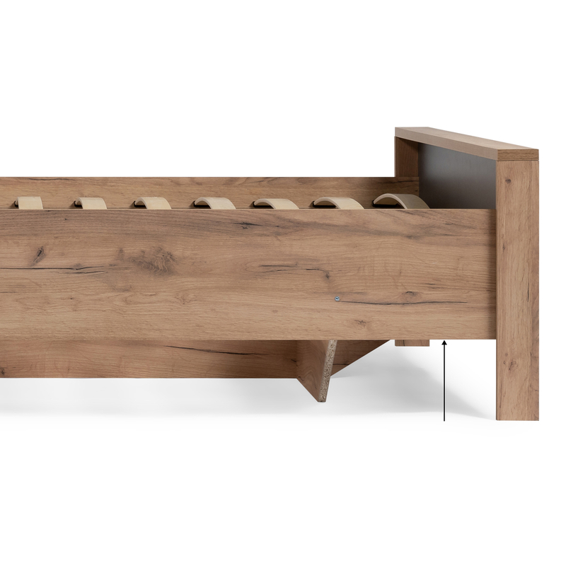 Кровать, Тхан 180х200 дуб крафт золотой / антрацит