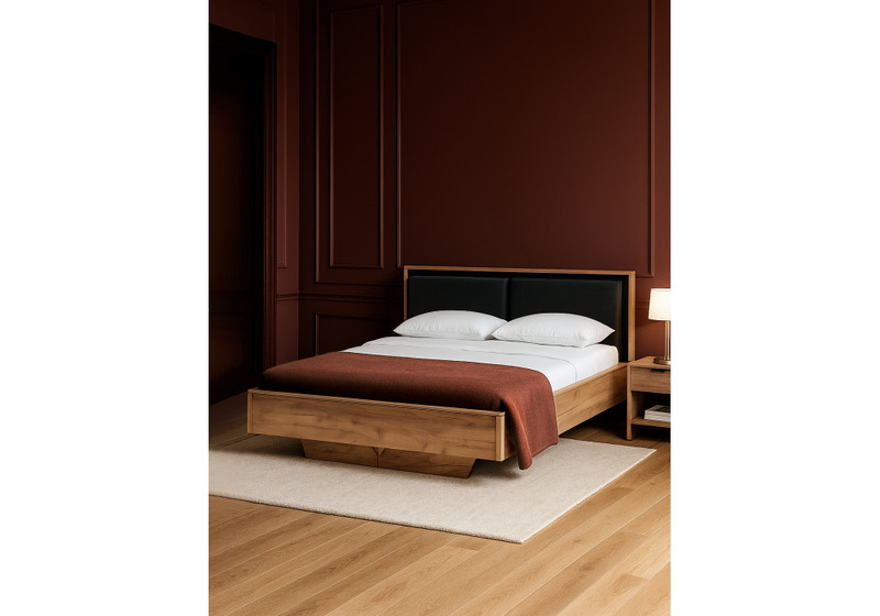 Кровать, Клауд 140х200 парящая дуб крафт золотой / антрацит