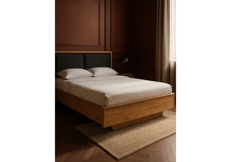 Кровать, Клауд 140х200 парящая дуб крафт золотой / антрацит