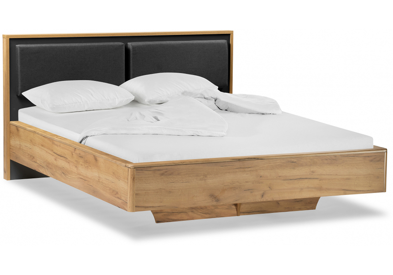 Кровать, Клауд 160х200 парящая дуб крафт золотой / антрацит