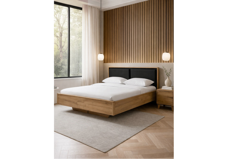 Кровать, Клауд 160х200 парящая дуб крафт золотой / антрацит