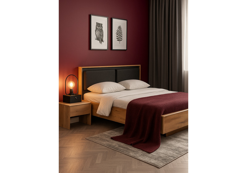 Кровать, Клауд 160х200 парящая дуб крафт золотой / антрацит