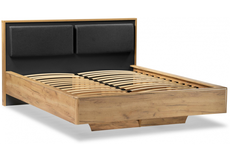 Кровать, Клауд 160х200 парящая дуб крафт золотой / антрацит