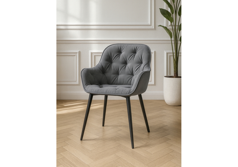 Стул на металлокаркасе, Олму серый / черный