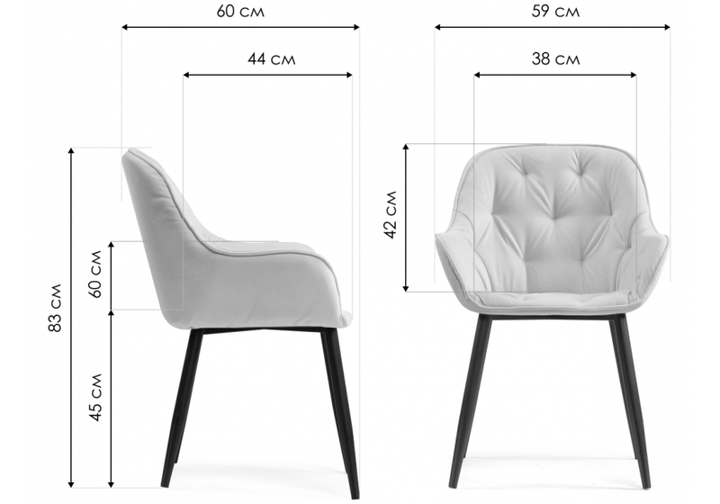 Стул на металлокаркасе, Олму серый / черный