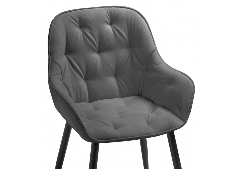 Стул на металлокаркасе, Олму серый / черный