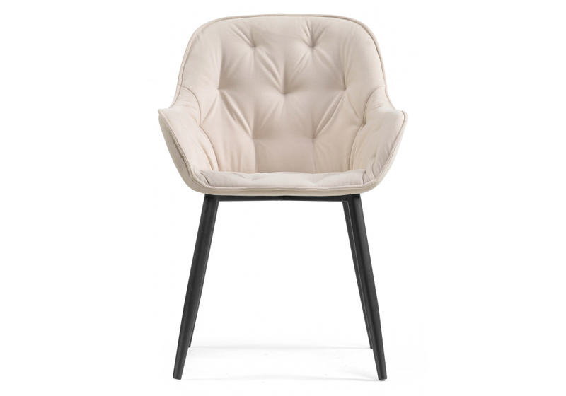 Стул на металлокаркасе, Олму бежевый / черный