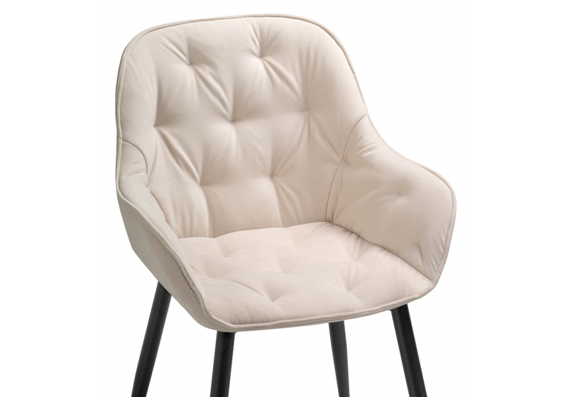 Стул на металлокаркасе, Олму бежевый / черный