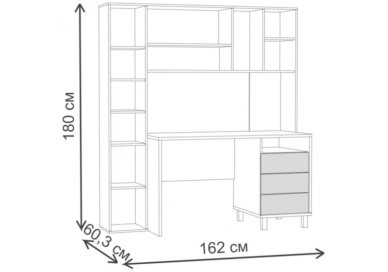 Компьютерный стол, Комфорт 12.95 N дуб сонома /  темно-серый