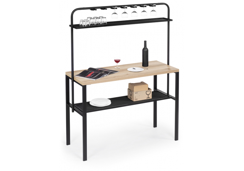 Барный стол, Нари 120х50х171 делано / черный матовый