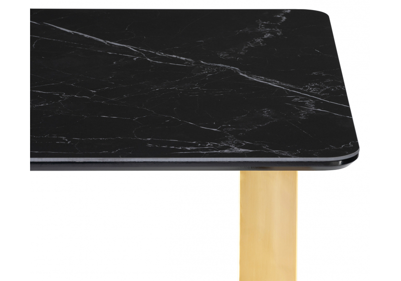 Керамический стол, Селена 2 140х80 черный мрамор / золото