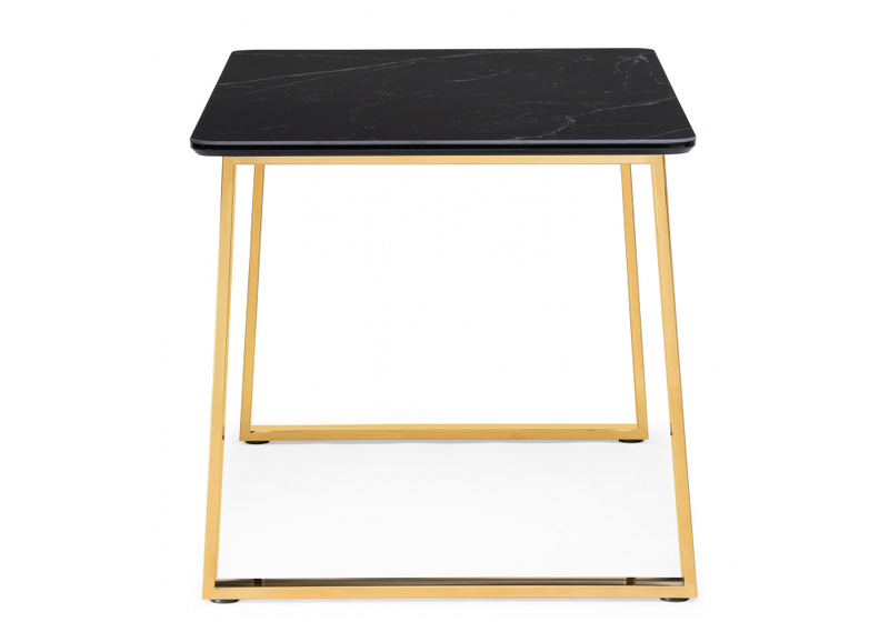 Керамический стол, Селена 2 140х80 черный мрамор / золото