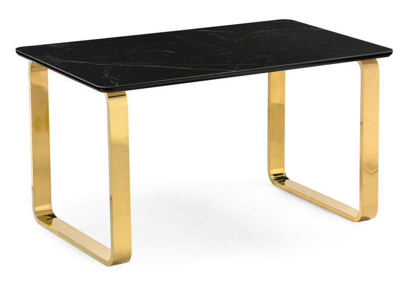 Керамический стол, Селена 4 140х80 черный мрамор / золото