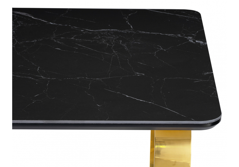 Керамический стол, Селена 4 140х80 черный мрамор / золото