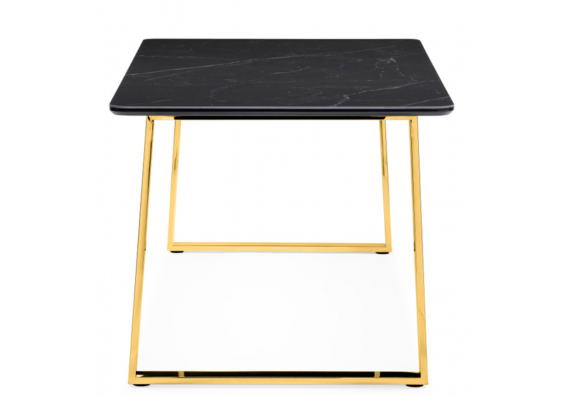 Керамический стол, Селена 2 180х90 черный мрамор / золото