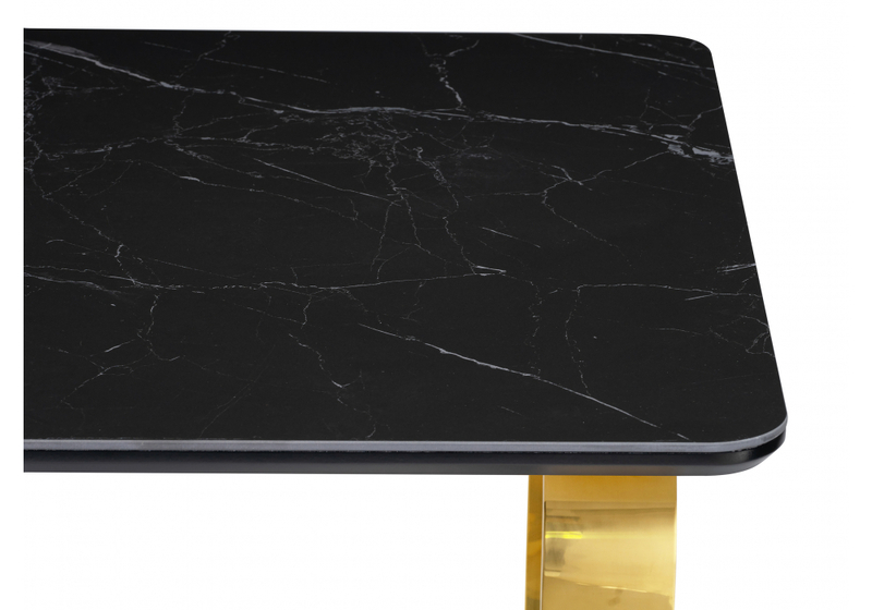 Керамический стол, Селена 4 180х90 черный мрамор / золото