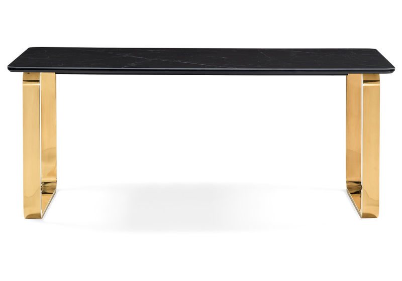 Керамический стол, Селена 4 180х90 черный мрамор / золото