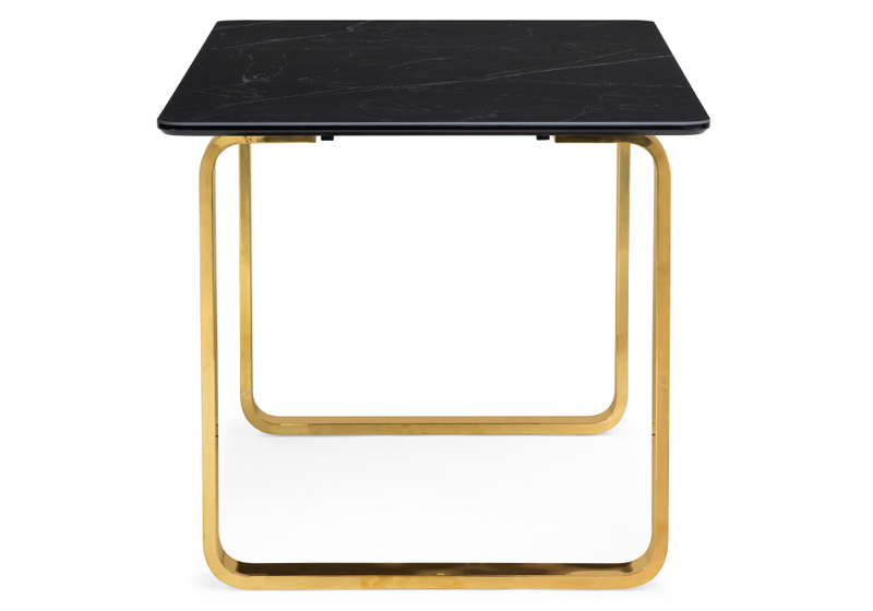 Керамический стол, Селена 4 180х90 черный мрамор / золото
