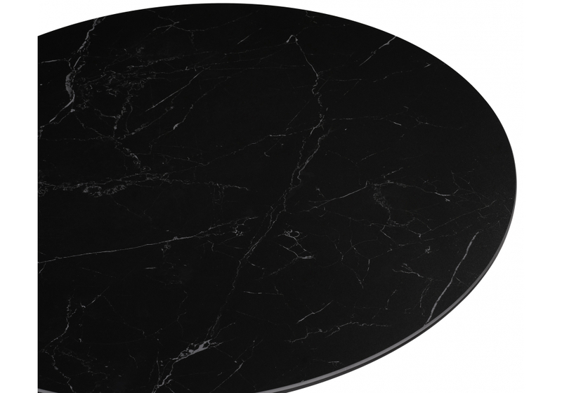 Керамический стол, Тулип 90х73 черный мрамор / золото