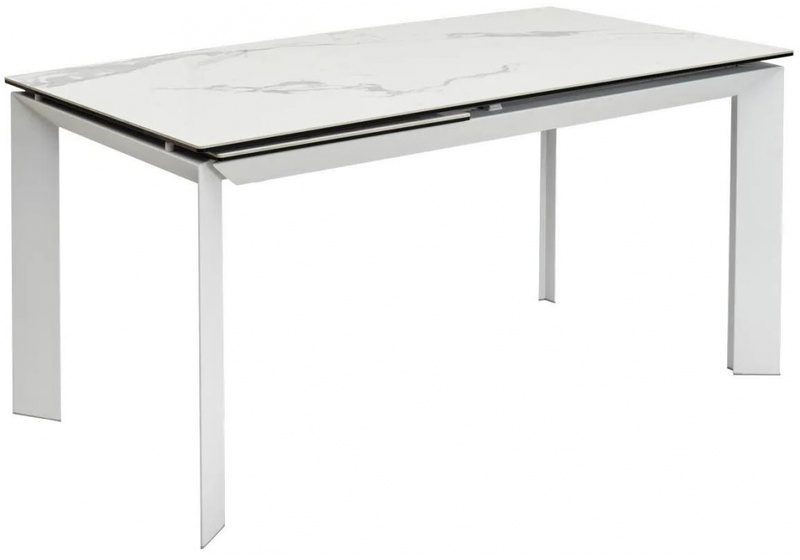 Керамический стол, Cremona 140 matte statuario белый мрамор матовый / белый