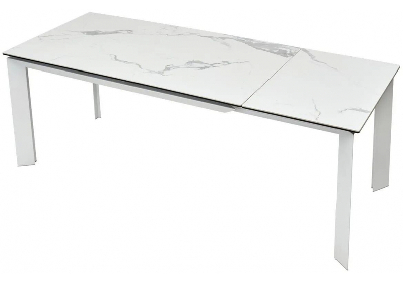 Керамический стол, Cremona 140 matte statuario белый мрамор матовый / белый