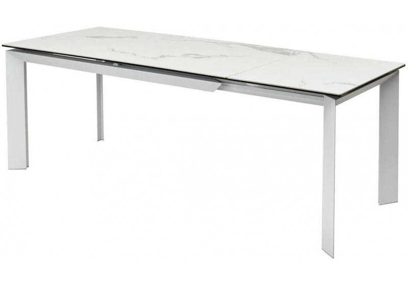 Керамический стол, Cremona 140 matte statuario белый мрамор матовый / белый