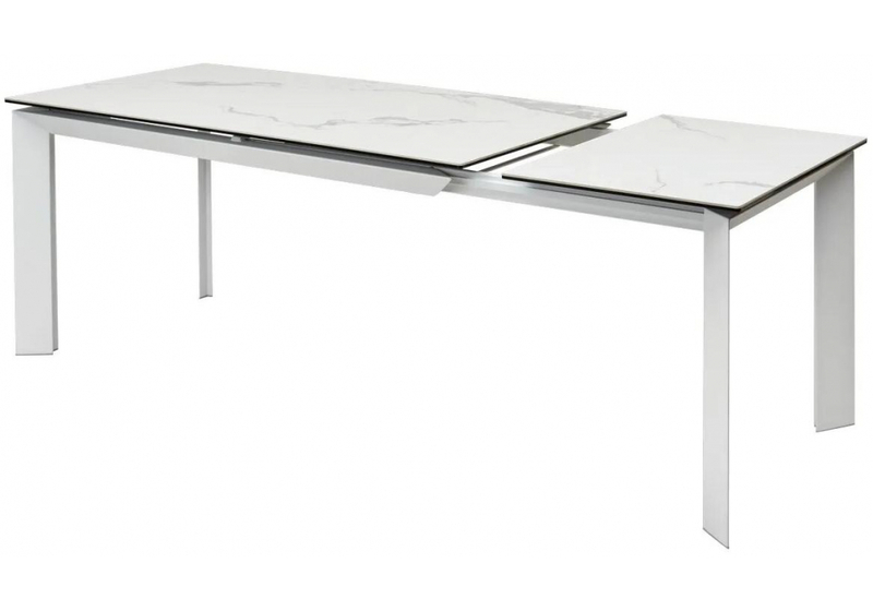Керамический стол, Cremona 140 matte statuario белый мрамор матовый / белый