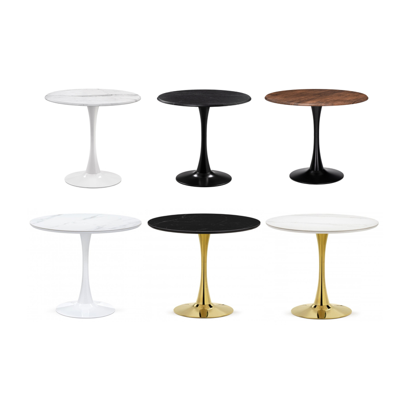 Керамический стол, Тулип 90х74 черный мрамор /  черный