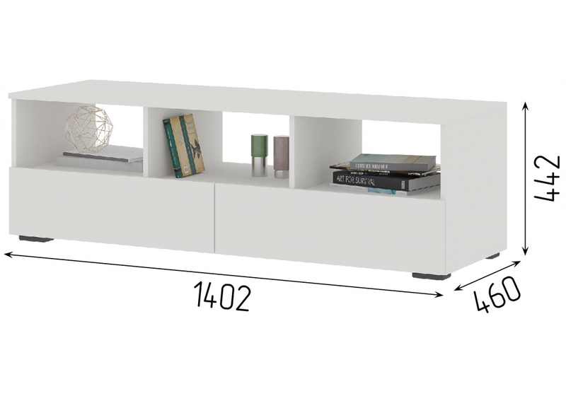 ТВ-тумба, Элла ТБ 02 белый / белый