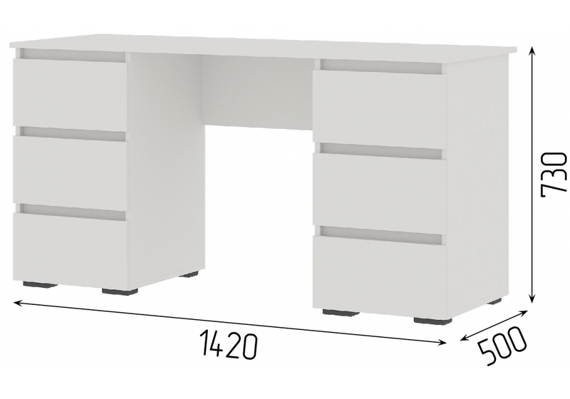 Компьютерный стол, Элла ПС 02 белый / белый