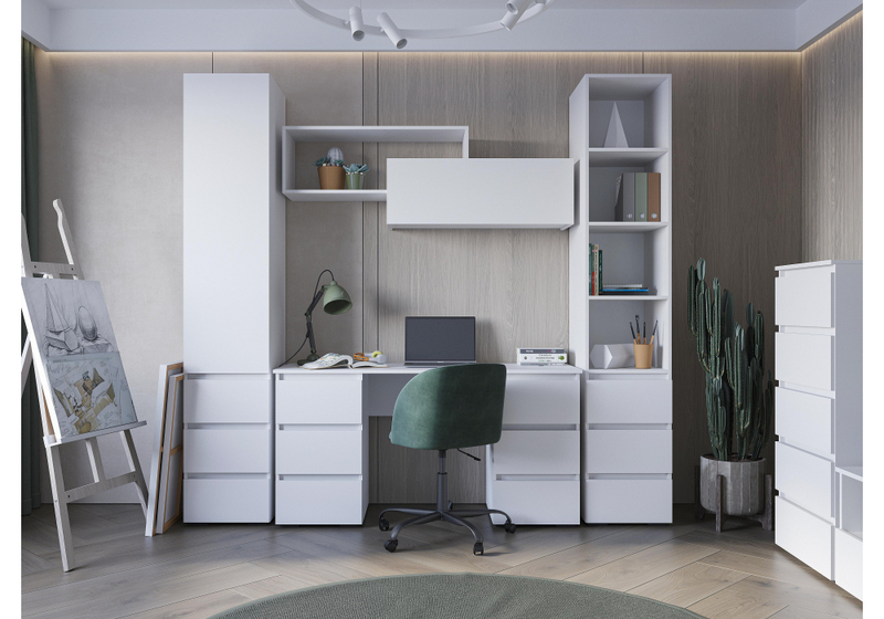 Компьютерный стол, Элла ПС 02 белый / белый