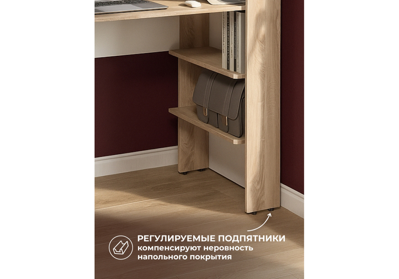 Компьютерный стол, Арлет сонома / белый