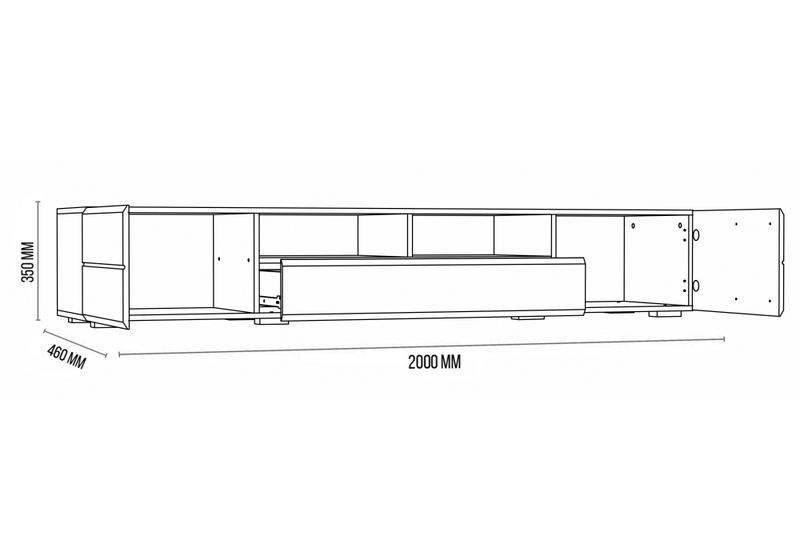 ТВ-тумба, Иоги 2.0 венге / белый глянец