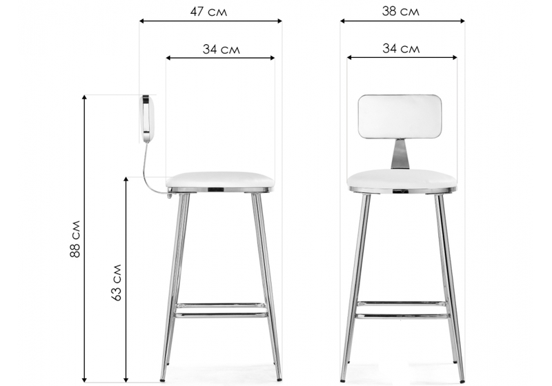 Барный стул, Persi white / gold