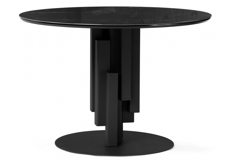 Стол стеклянный, Калипсо 110х75 черный мрамор / черный