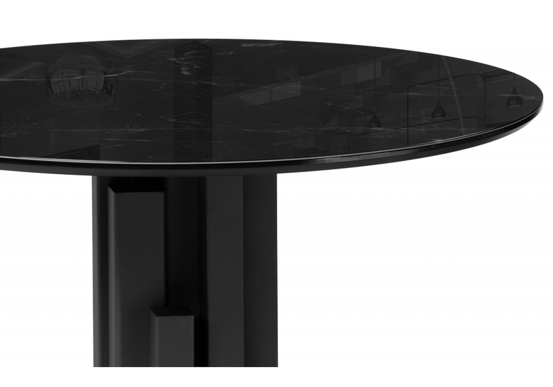 Стол стеклянный, Калипсо 110х75 черный мрамор / черный
