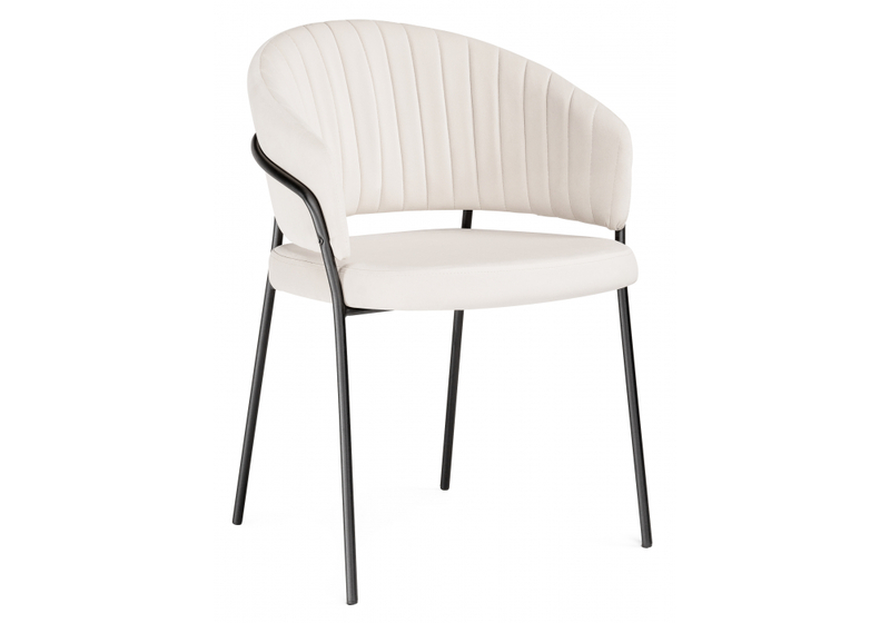 Стул на металлокаркасе, Лео белый Brendy Milk 02 / черный