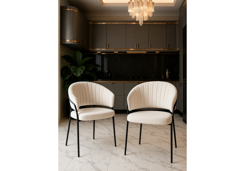 Стул на металлокаркасе, Лео белый Brendy Milk 02 / черный