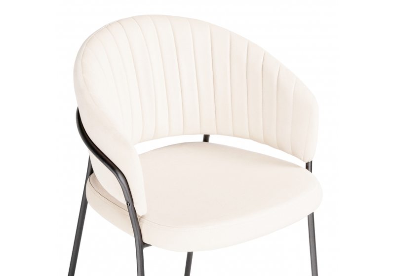 Стул на металлокаркасе, Лео белый Brendy Milk 02 / черный