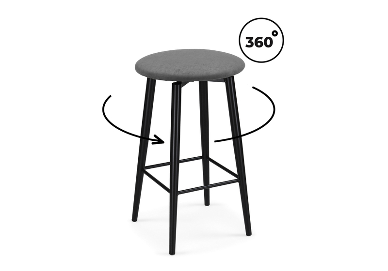Барный стул, Гангток крутящийся графит / черный матовый