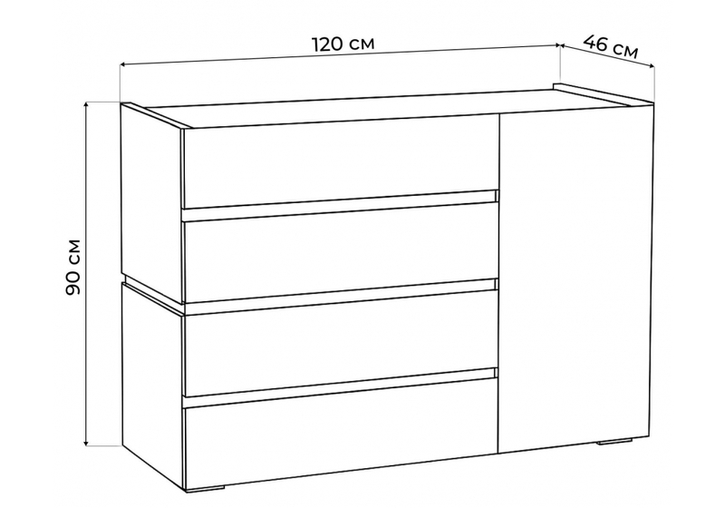 Комод, Атлон белый / дуб вотан