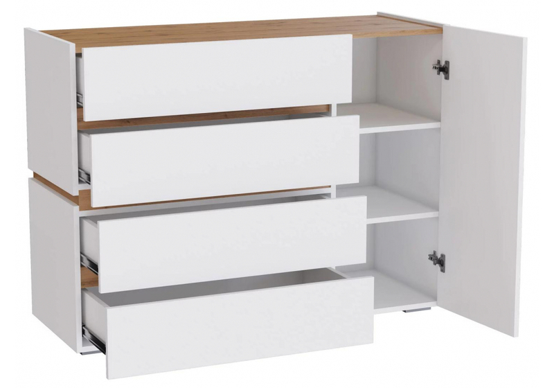 Комод, Атлон белый / дуб вотан